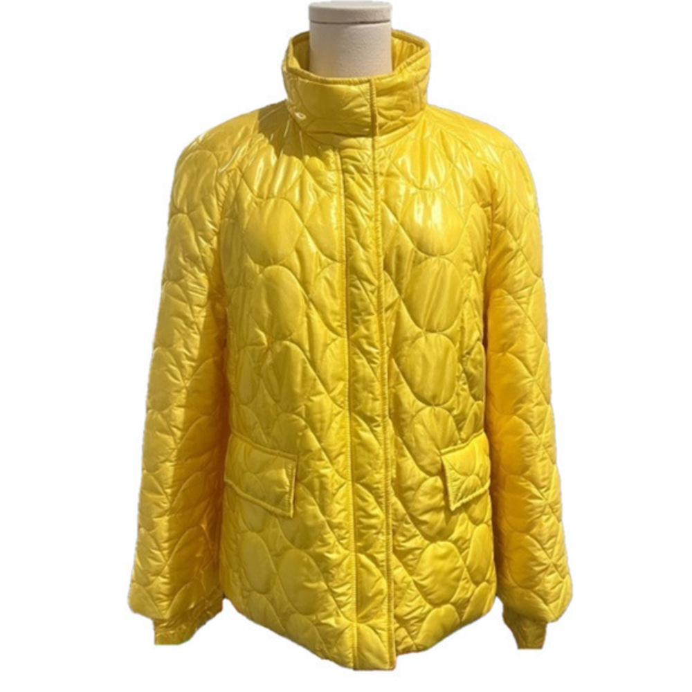 Luisa CERANO women’s quilted fall jacket. Stunning vibrant canary yellow!!